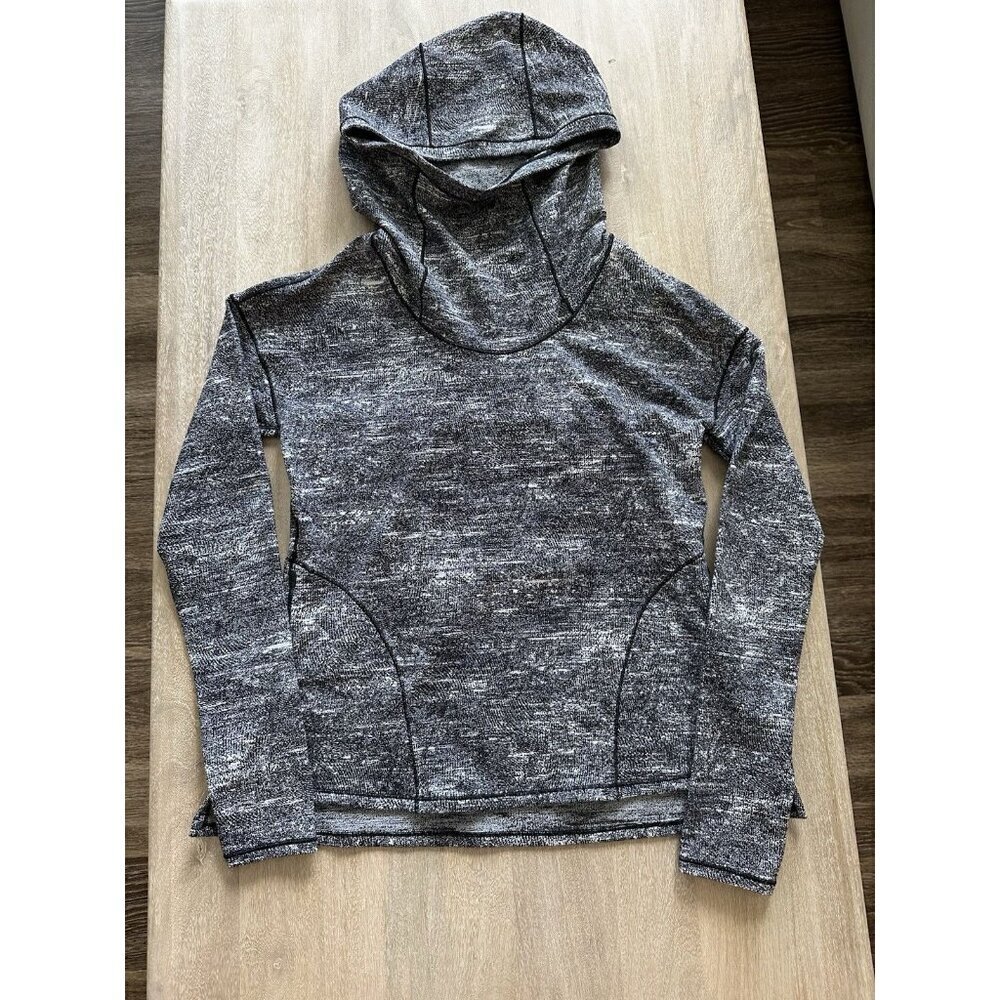 Lululemon Forever Endeavour Long Sleeve Hoodie Rush Jacquard Black White Size 4 - Picture 3 of 9
